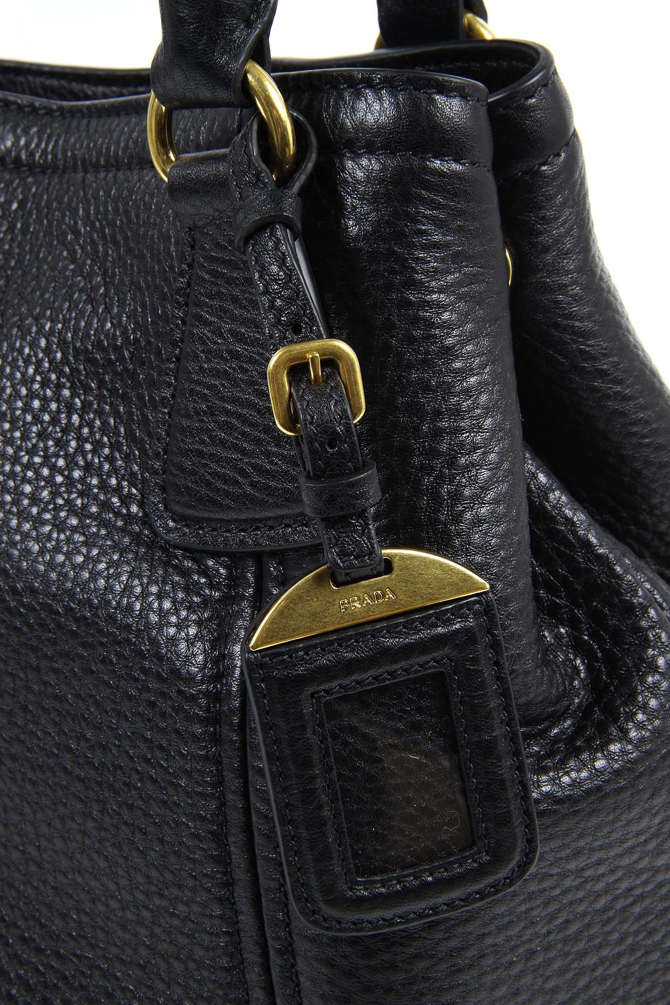 Borsa tote hobo Prada BN2534 Nero Vitello Daino