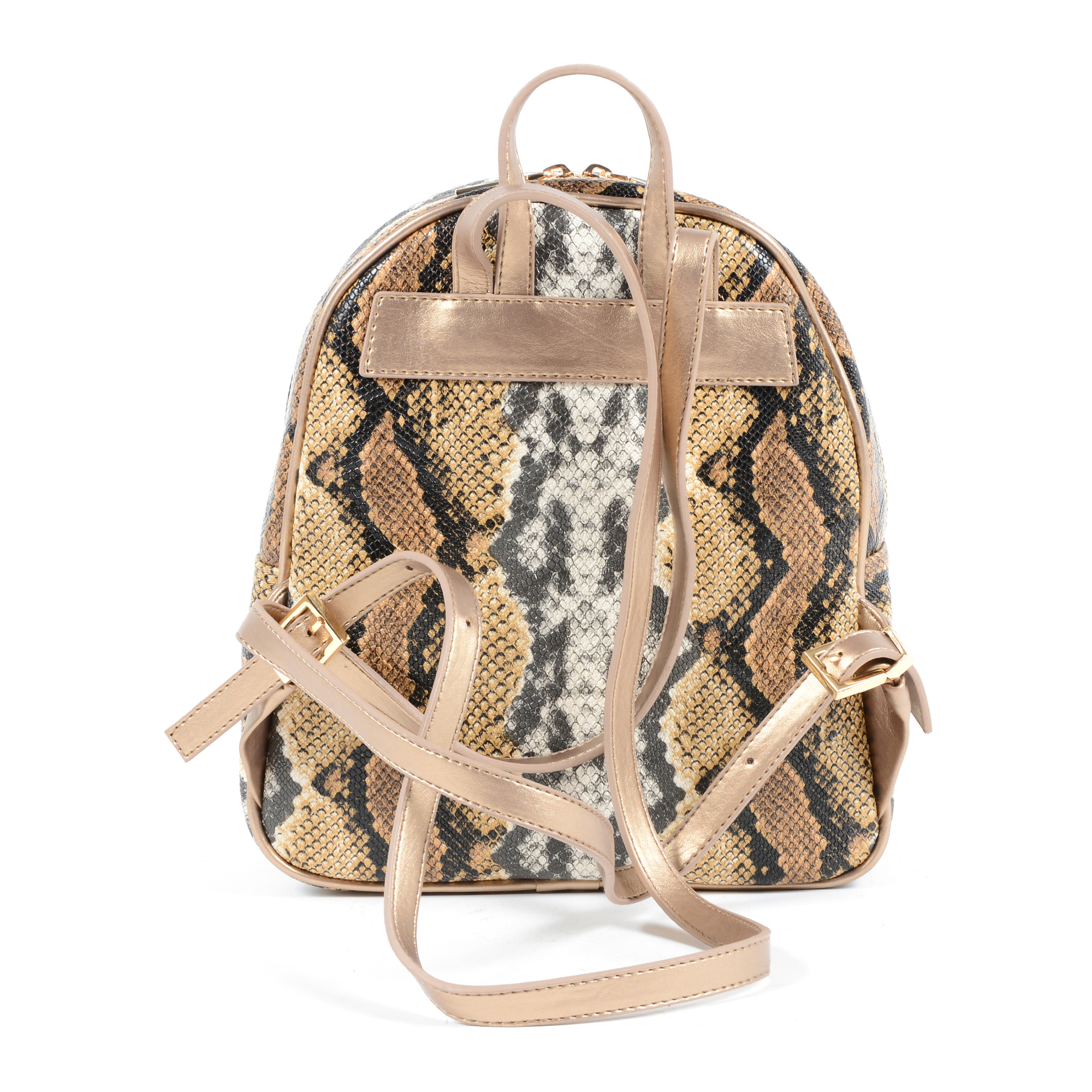 19V69 Italia Zaino Donna Multicolore 5012 PYTHON MARRONE ORO