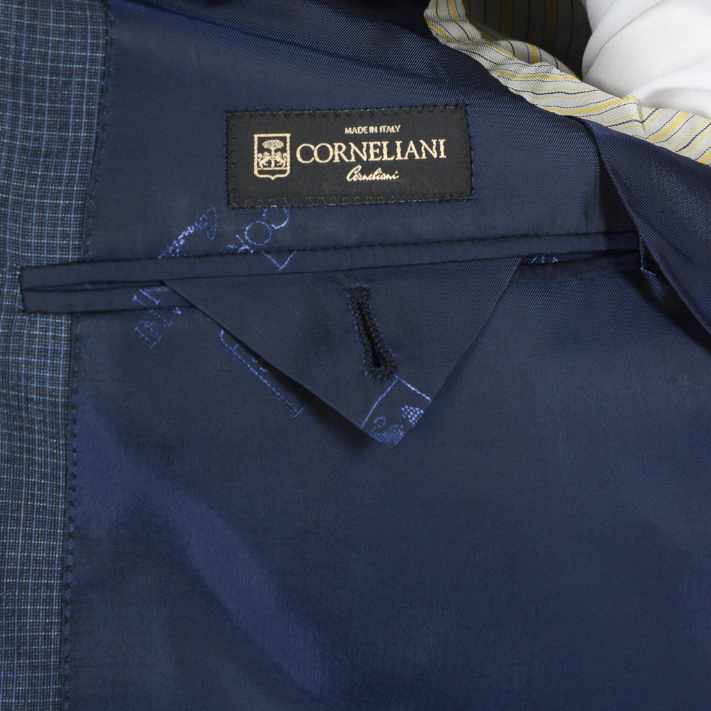 Abito da uomo Corneliani maniche lunghe blu scuro Super 130's