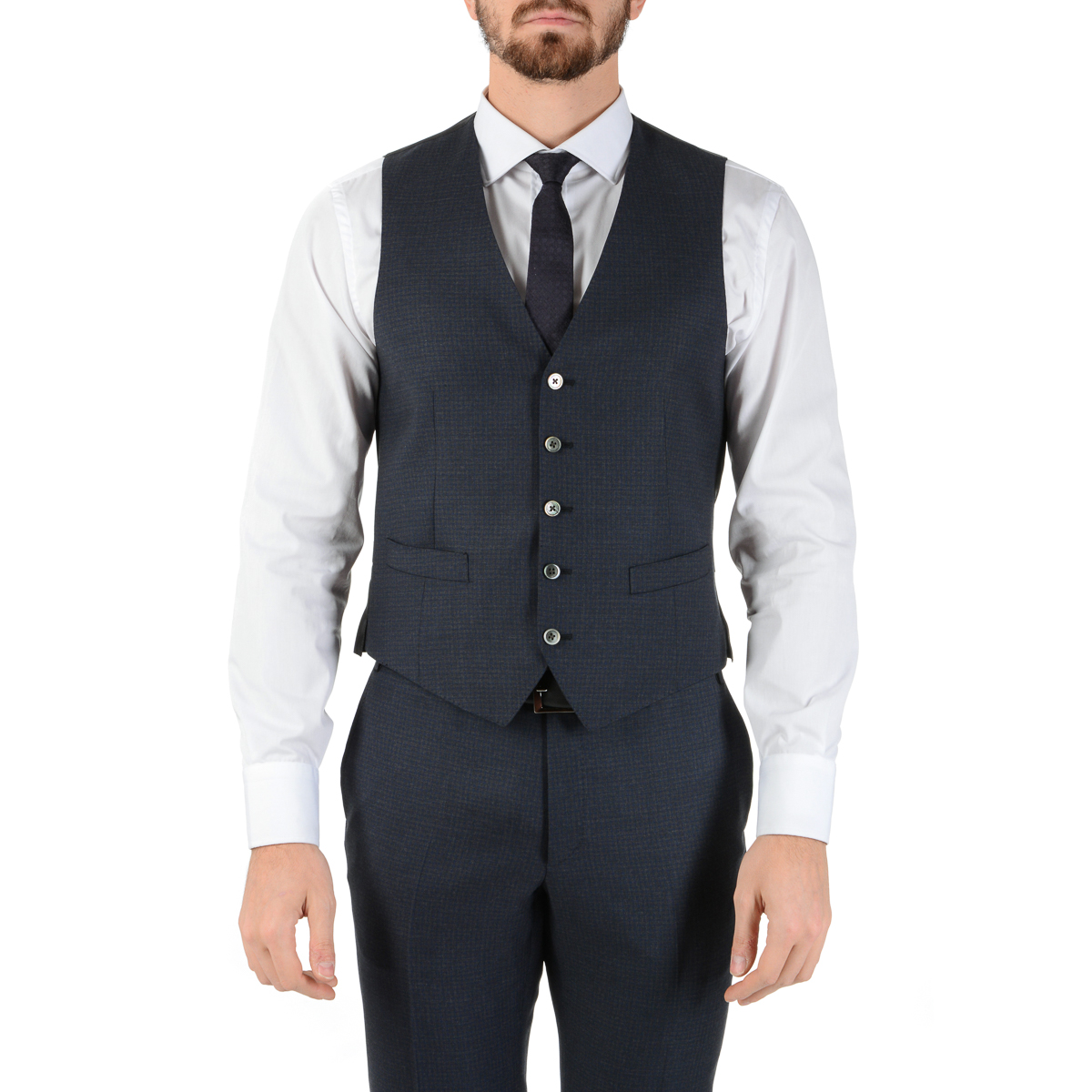 Abito da uomo Corneliani a maniche lunghe grigio scuro Super 110's