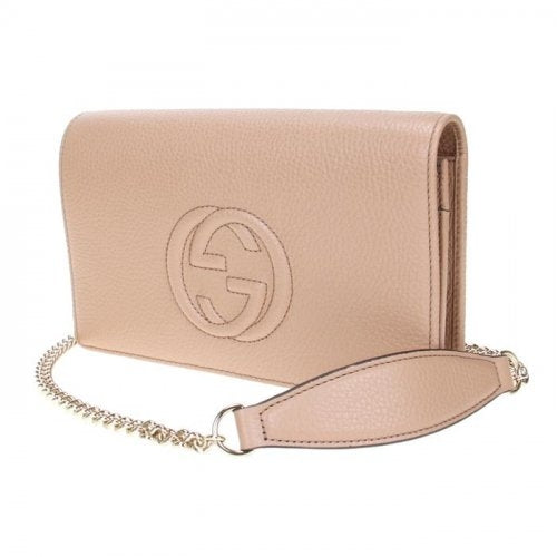 Borsa a tracolla Gucci Soho in pelle beige