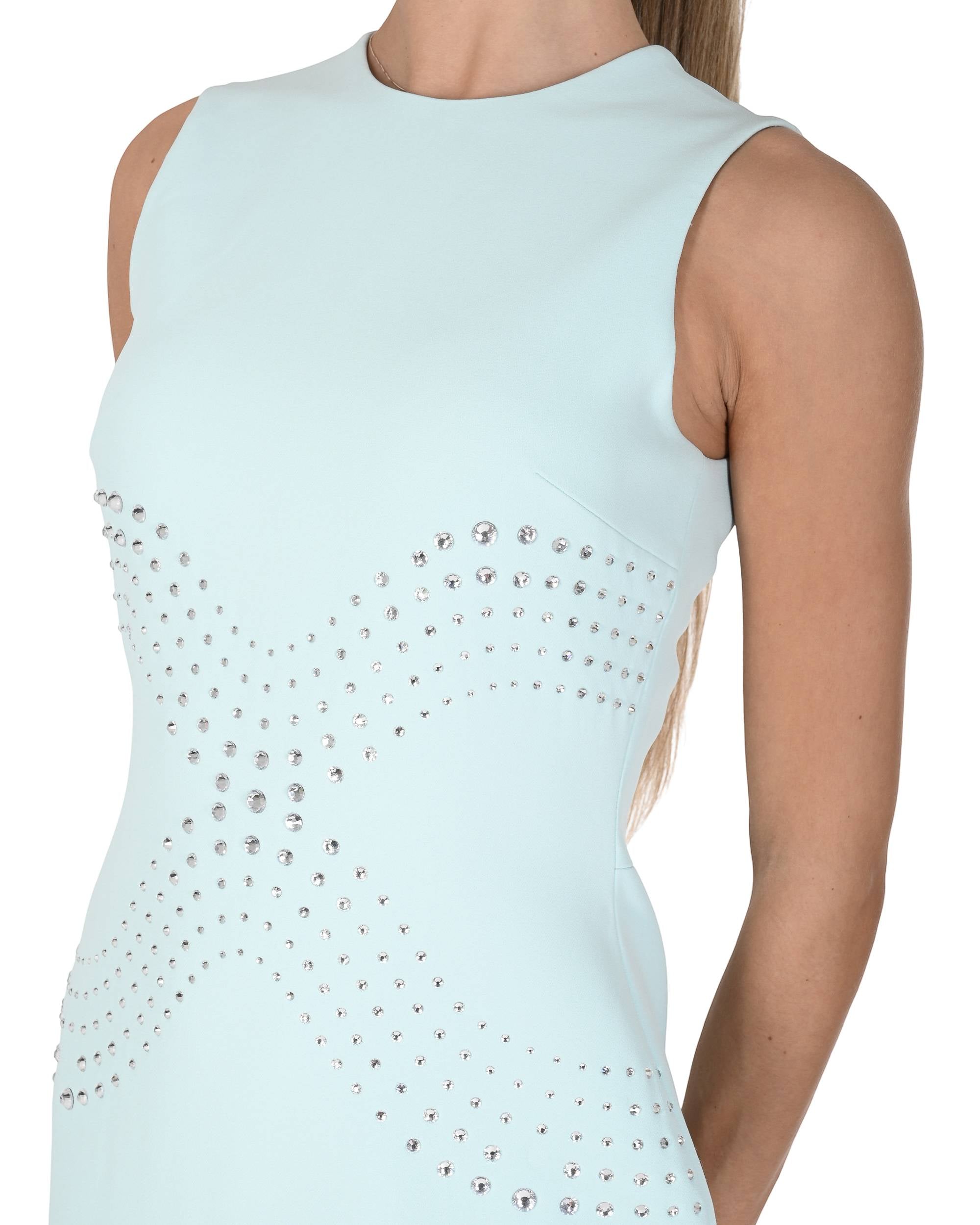 Abito da donna David Koma AW24DK68DA MENTA/ARGENTO 4MN