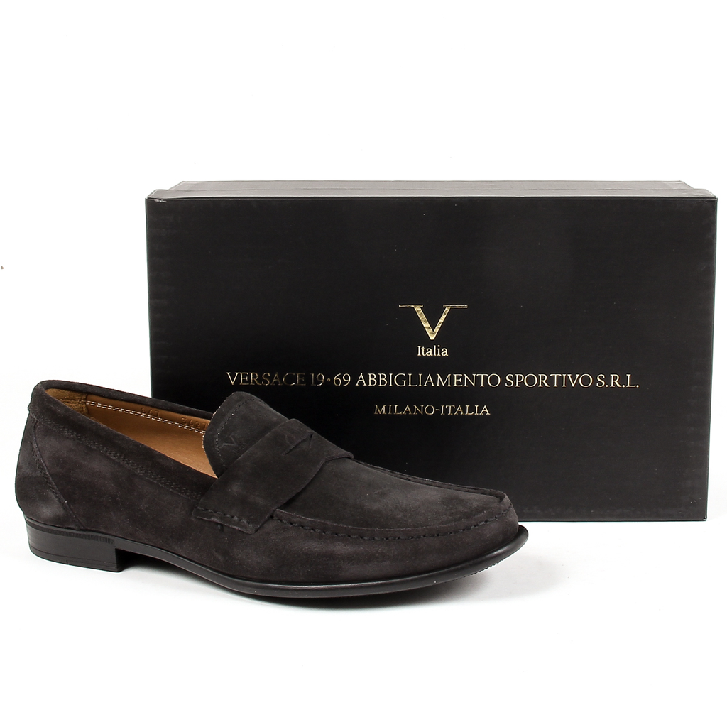 V 1969 Italia Mocassino da uomo grigio scuro LEONARDO
