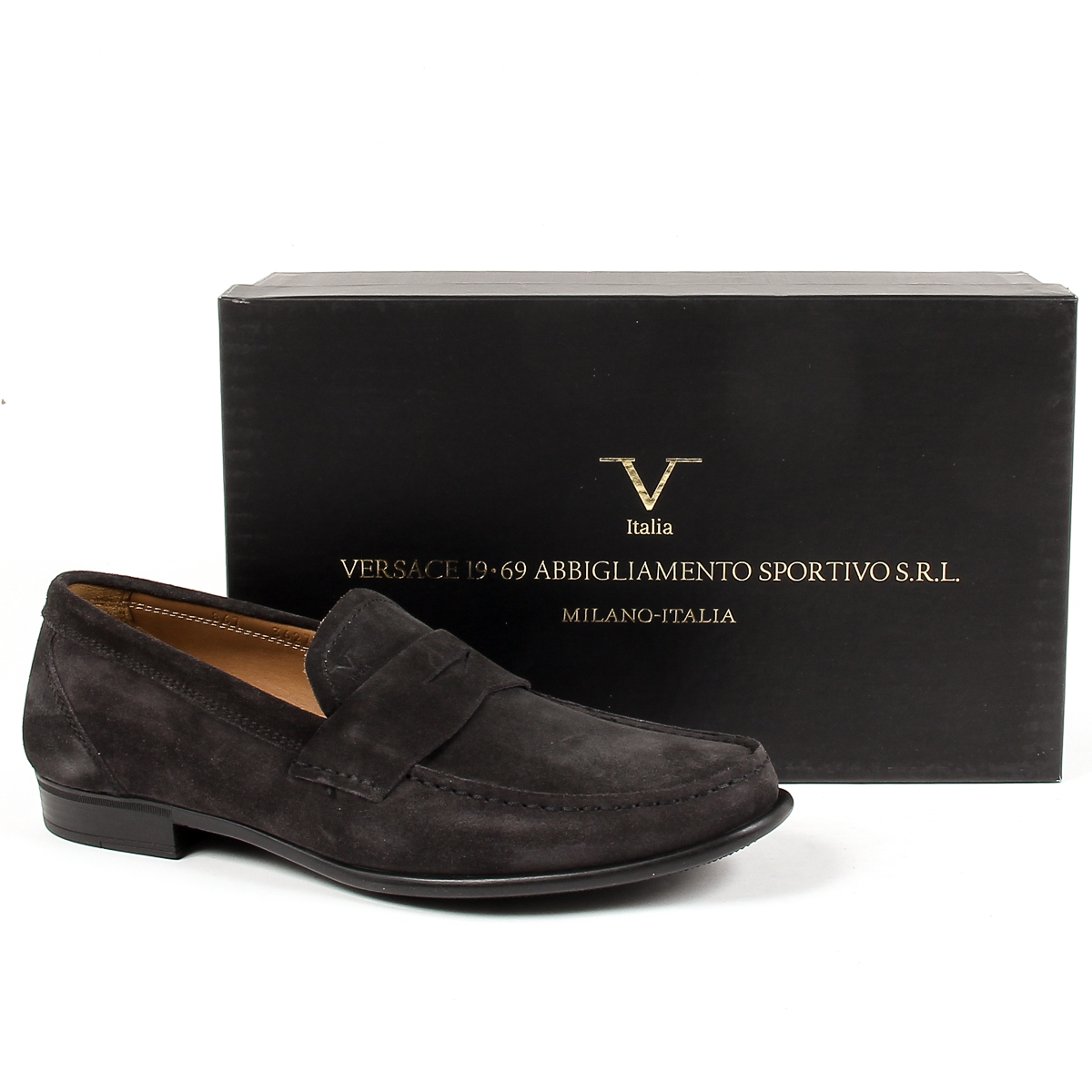 V 1969 Italia Mocassino da uomo grigio scuro LEONARDO