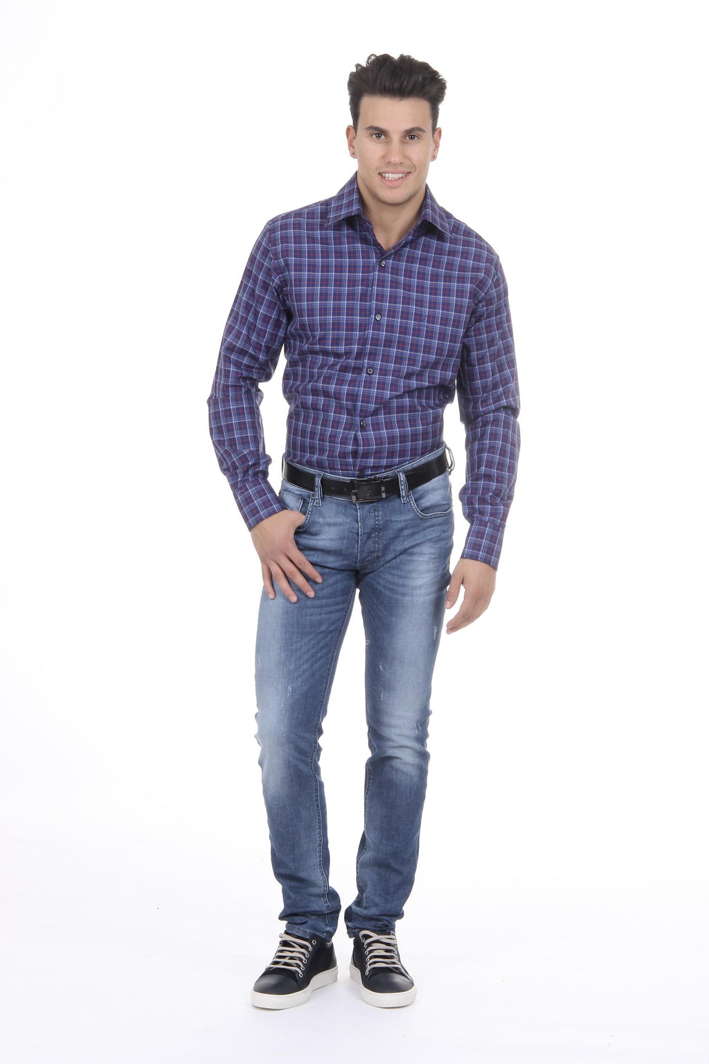 V 1969 Italia Camicia da uomo Modern Classic Fit 377 VAR. 034