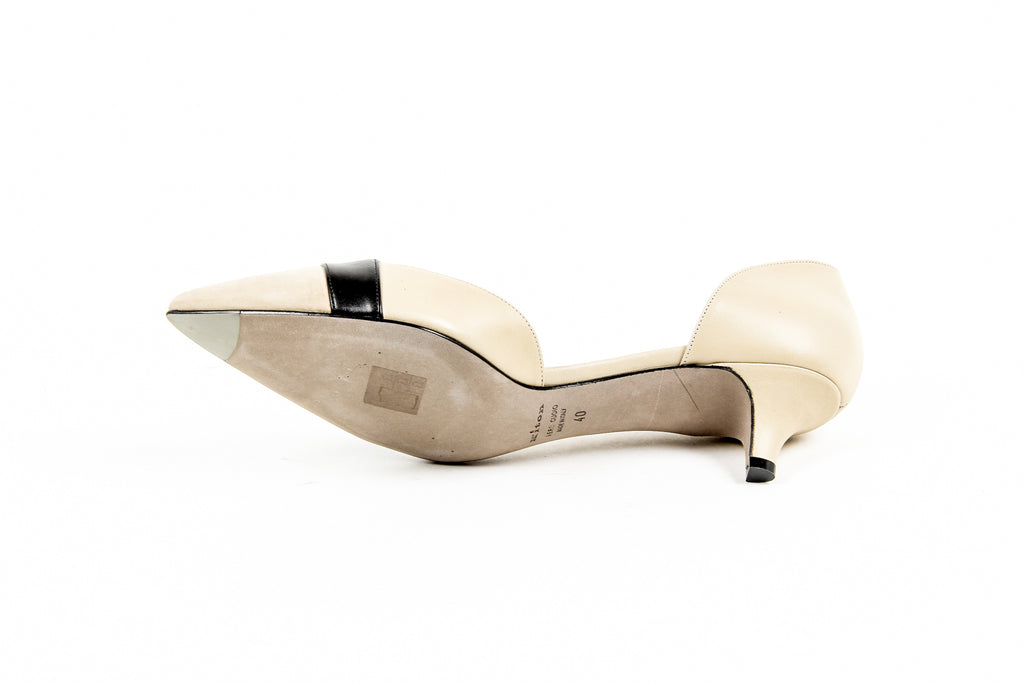 Kiton Donna Décolleté Open Side D39809 VIP 2199 BEIGE NERO