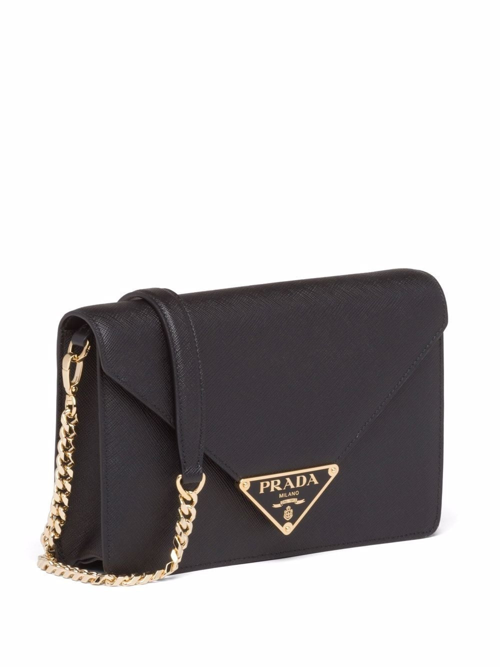 Borsa a tracolla Prada in pelle Saffiano nera