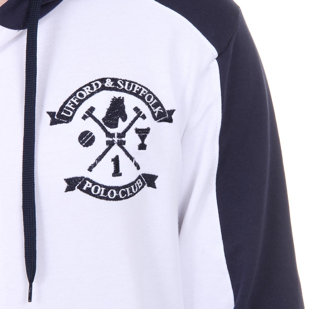 Felpa con cappuccio da uomo Ufford & Suffolk Polo Club con cerniera e maniche lunghe