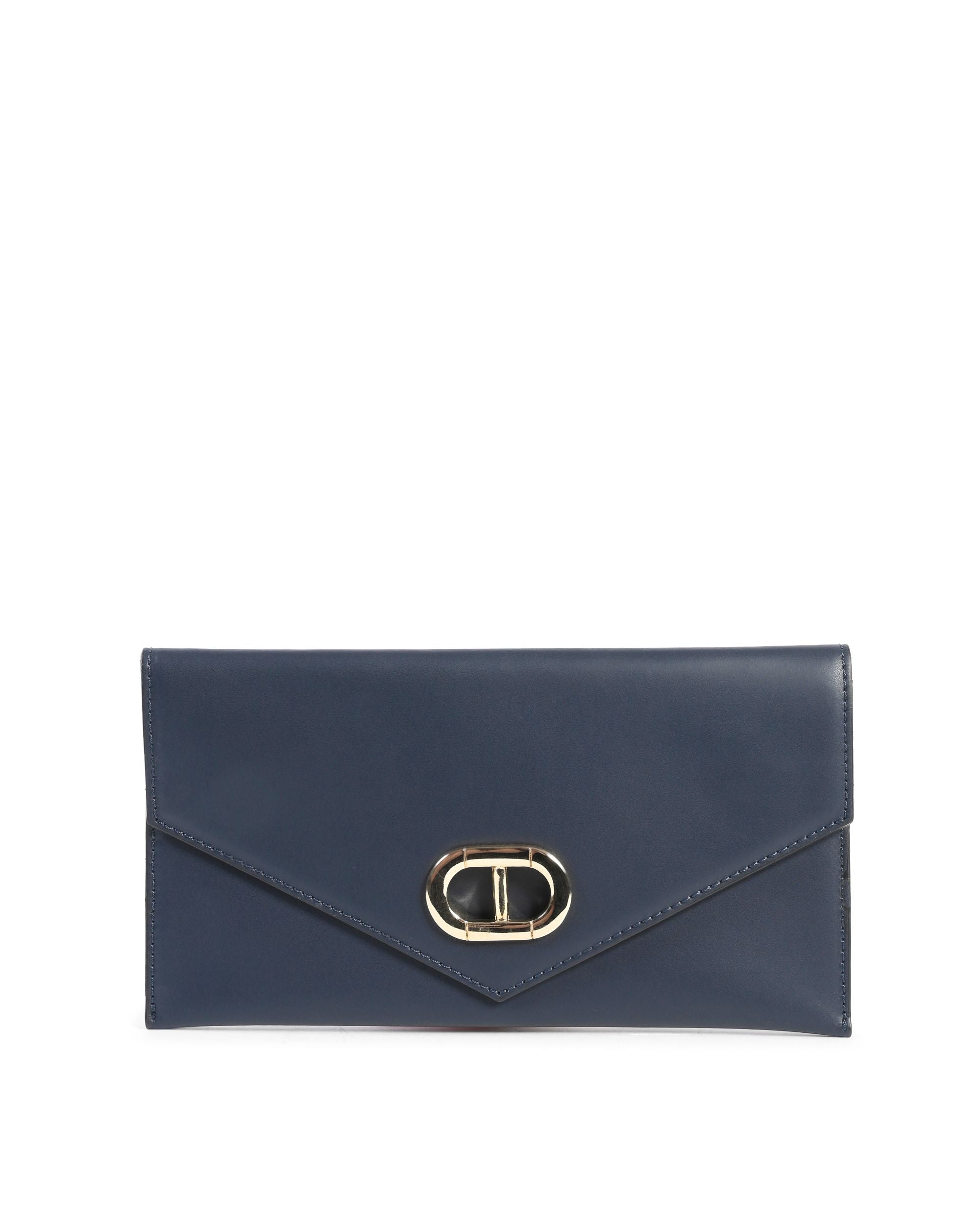 Pochette in pelle a busta - Blu navy