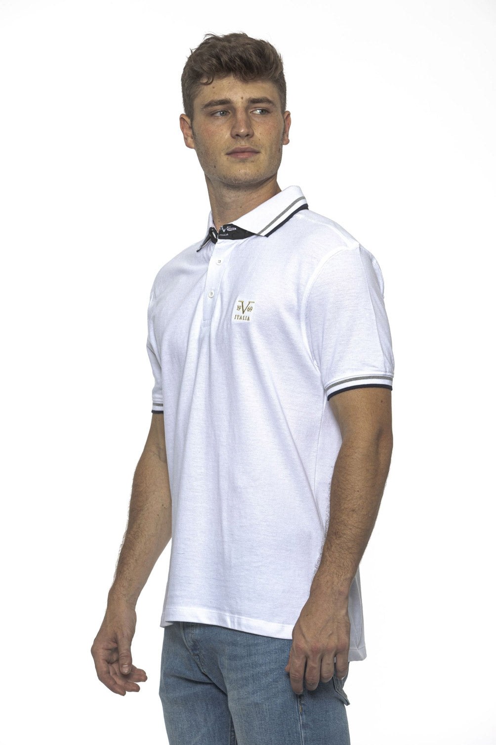 19V69 Italia Polo Uomo Bianca RETRO BIANCO