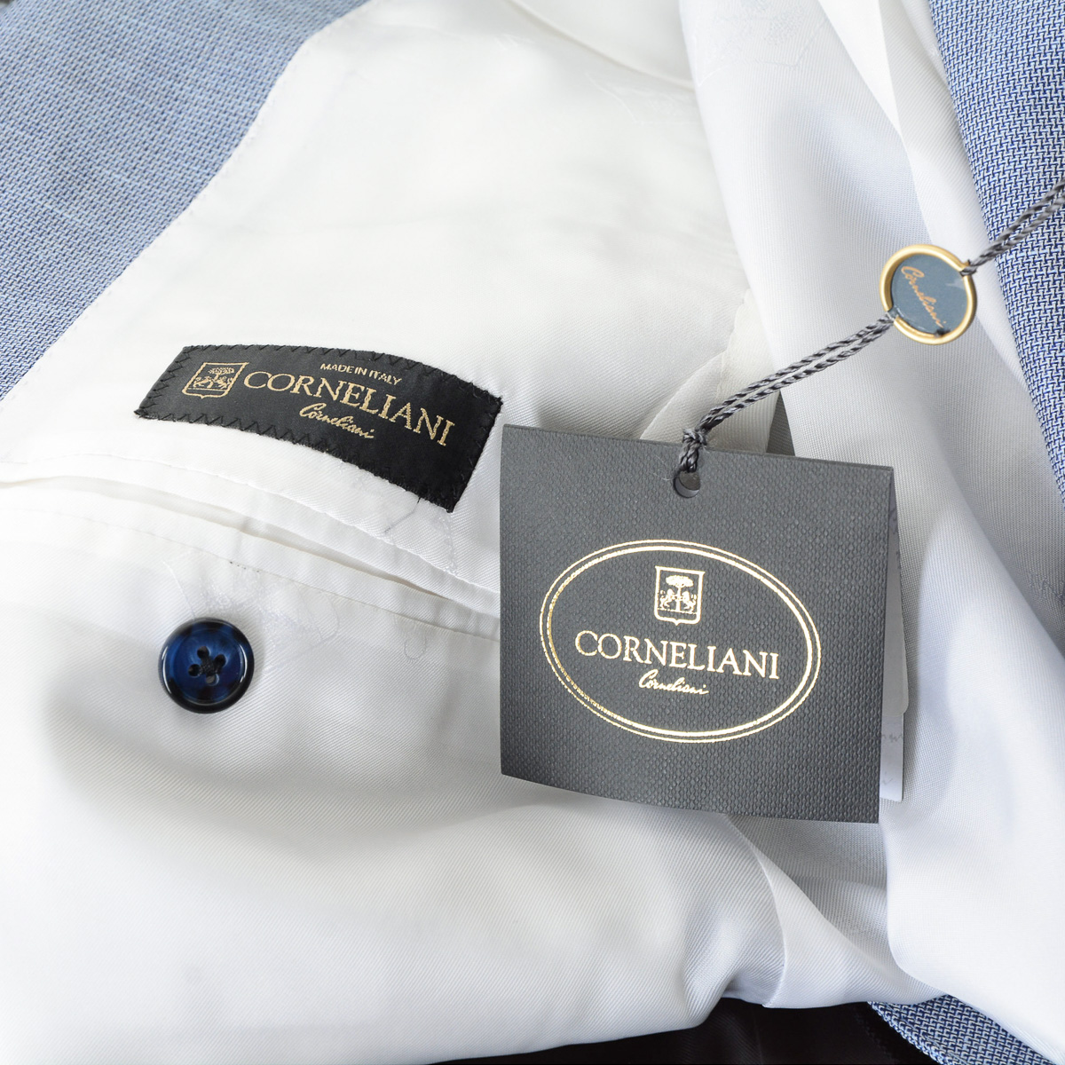 Abito uomo Corneliani maniche lunghe azzurro