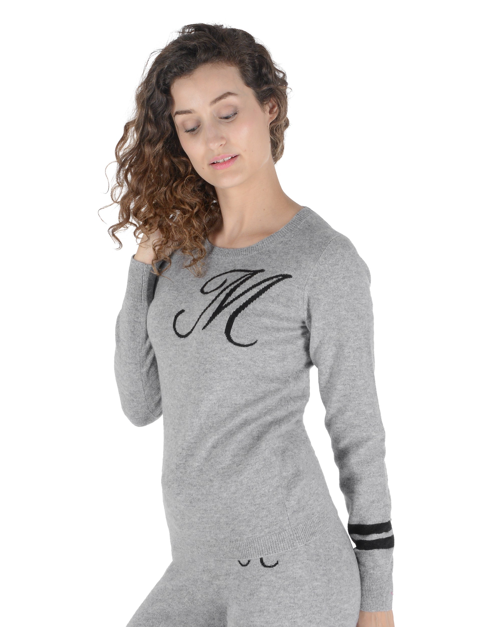 Maglione girocollo in cashmere - Grigio