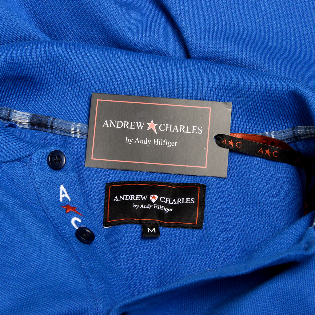 Andrew Charles Polo da uomo a maniche corte blu SEFU