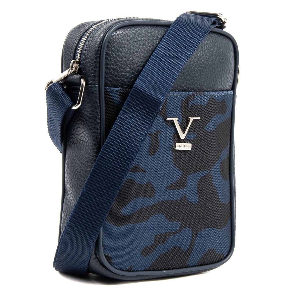 V 1969 Italia Borsa a tracolla da uomo blu MILITARE