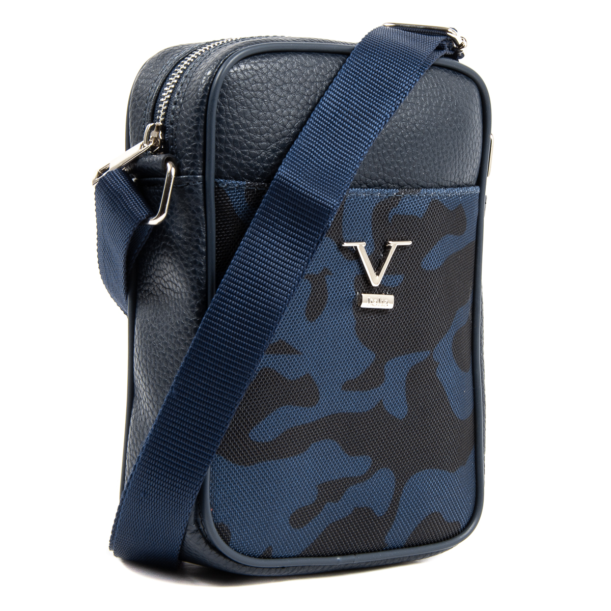 V 1969 Italia Borsa a tracolla da uomo blu MILITARE