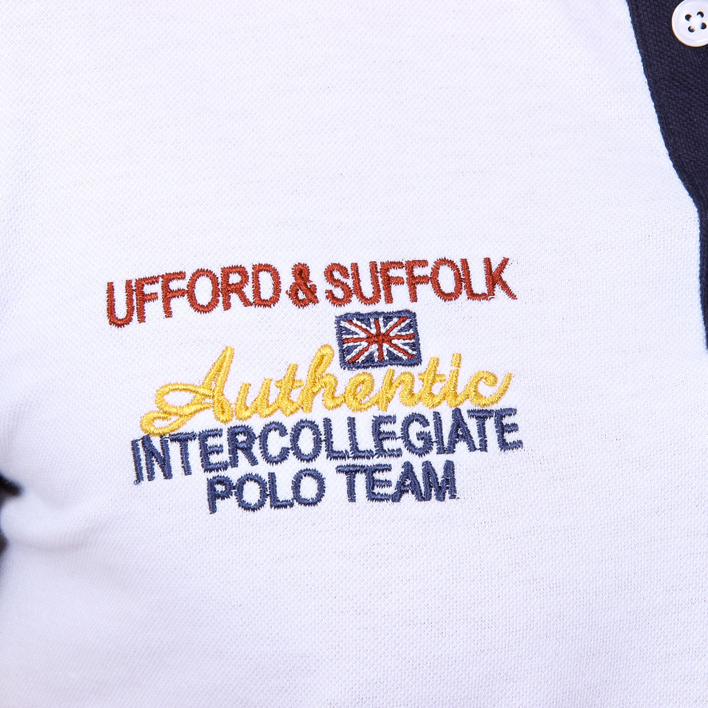 Polo da uomo a maniche corte Ufford & Suffolk Polo Club US009 BIANCO