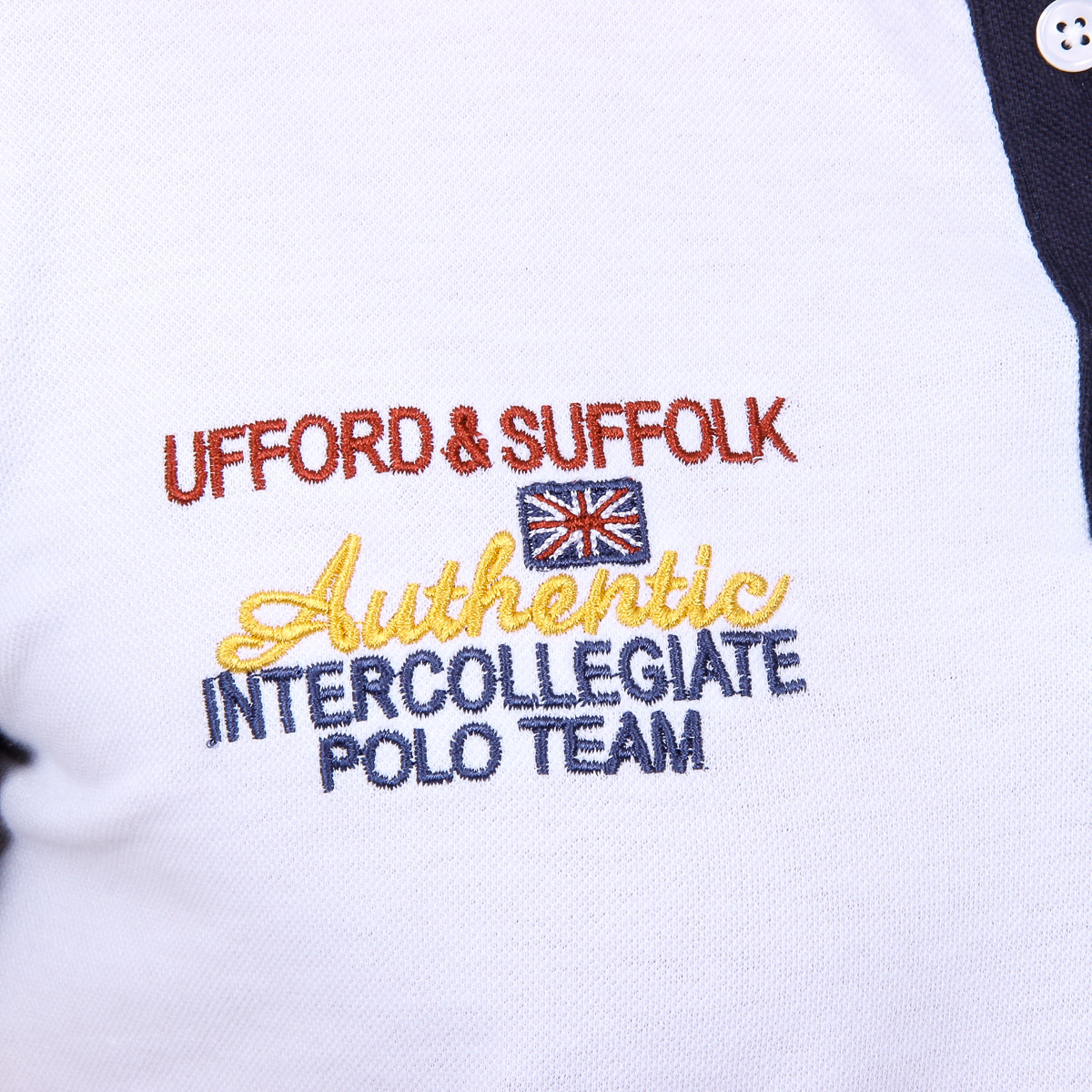 Polo da uomo a maniche corte Ufford & Suffolk Polo Club US009 BIANCO
