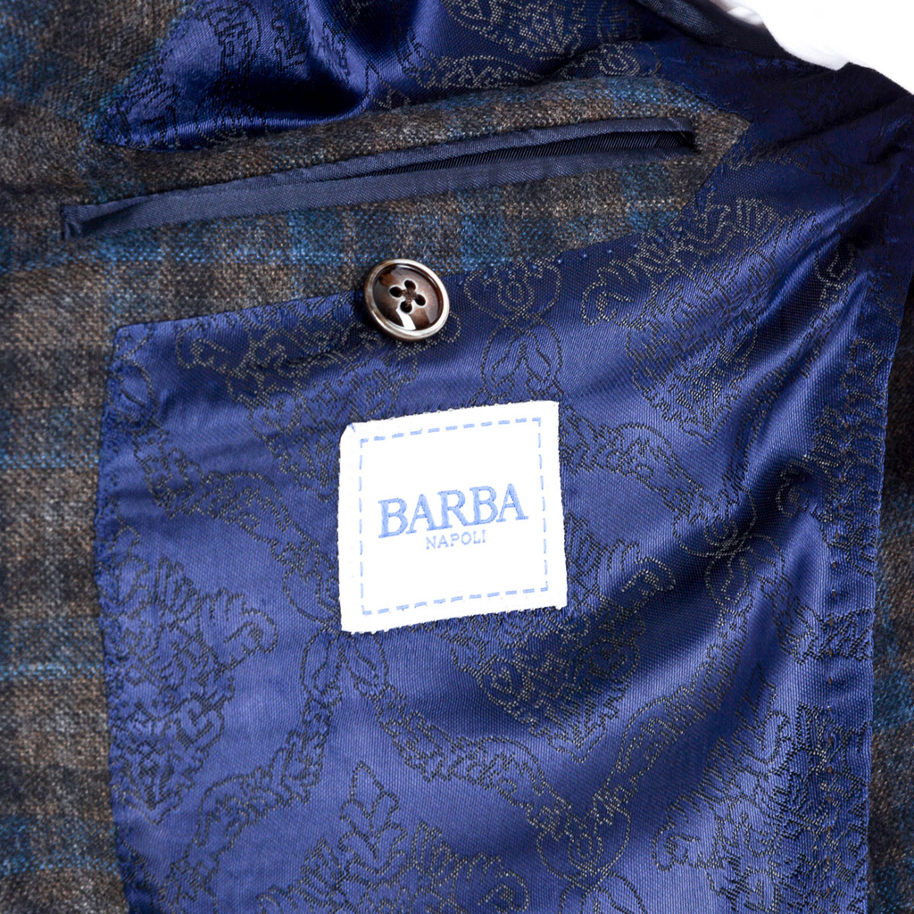 Barba Napoli Giacca Uomo Maniche Lunghe a Quadri
