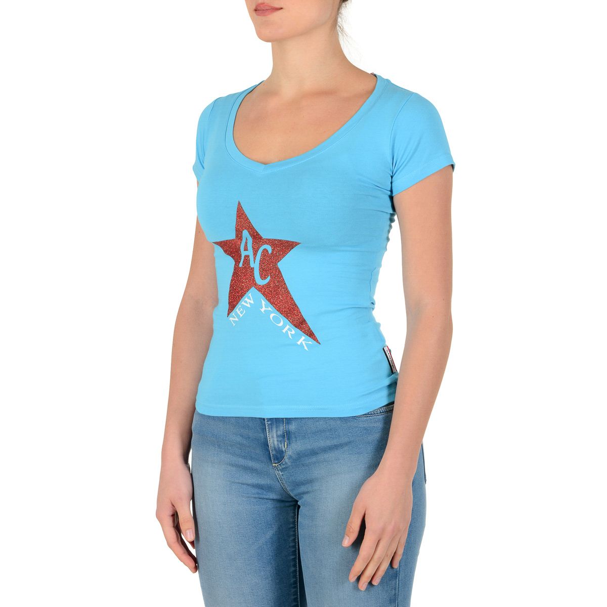 Andrew Charles By Andy Hilfiger T-shirt da donna TS550 03 1002 TAPIWA AZURE S8