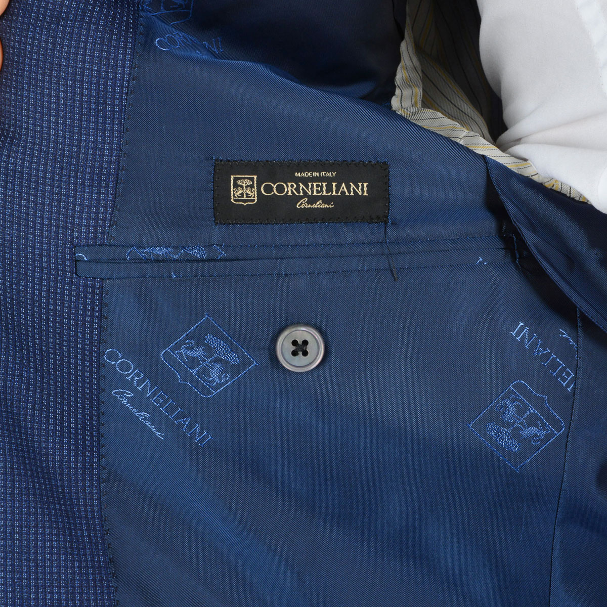 Abito da uomo Corneliani maniche lunghe blu Super 110's