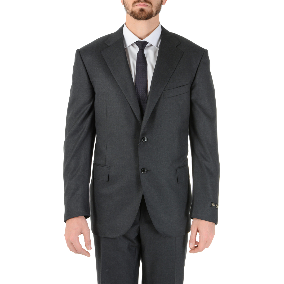 Corneliani Abito da uomo a maniche lunghe grigio scuro Super 160's