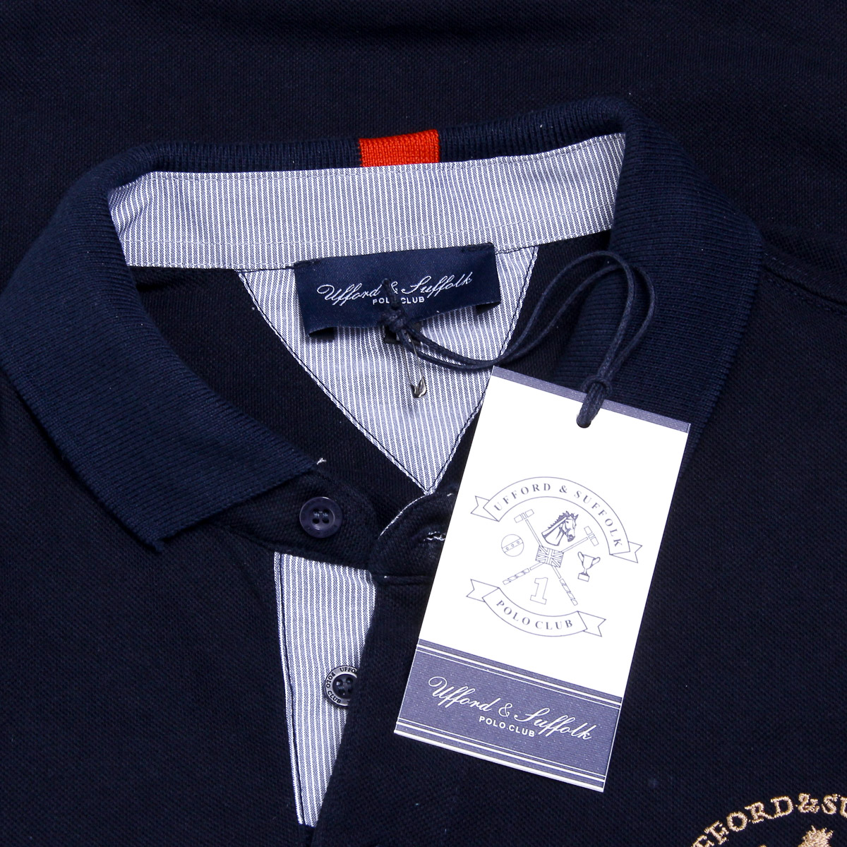Polo da uomo a maniche corte Ufford & Suffolk Polo Club US025 BLU NAVY