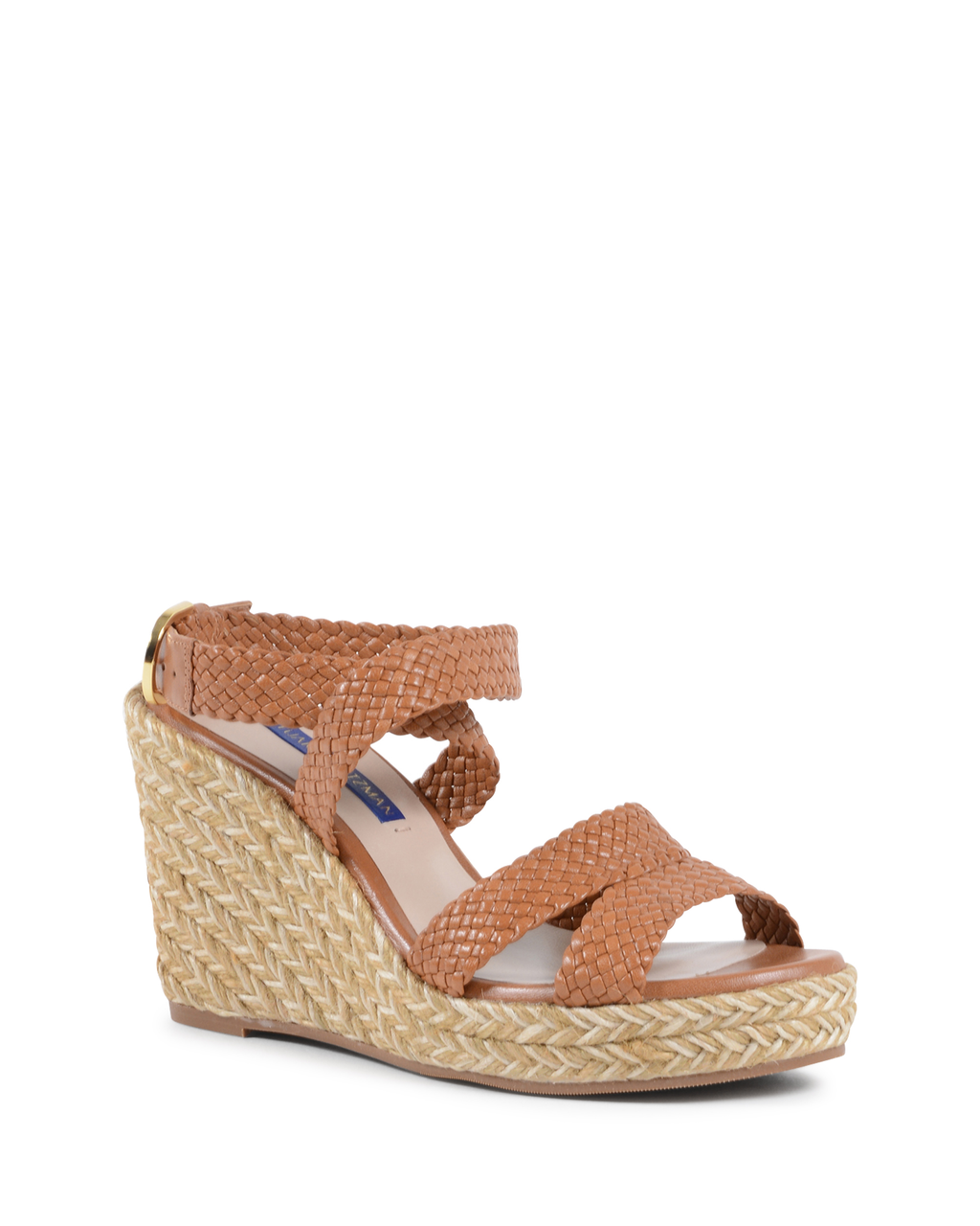 Sandalo con zeppa da donna Stuart Weitzman color cuoio ELSIE 85