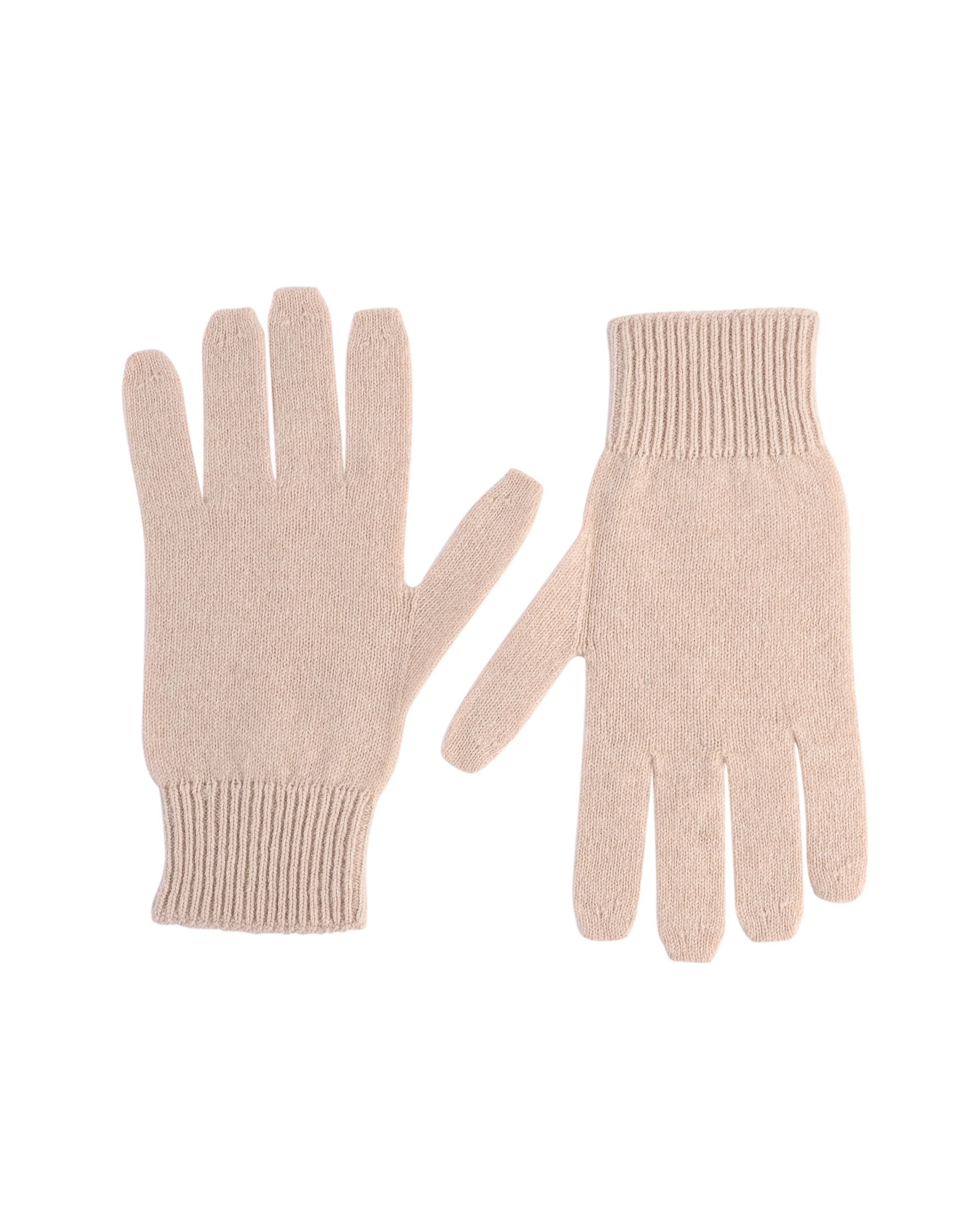 Guanti corti da donna in cashmere Crown of Edinburgh COE 001 PEACH