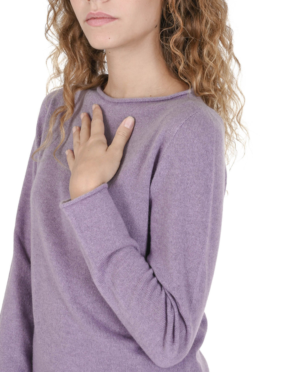 Maglione da donna con scollo a barca in cashmere Crown of Edinburgh COE 0025 AMETHYST