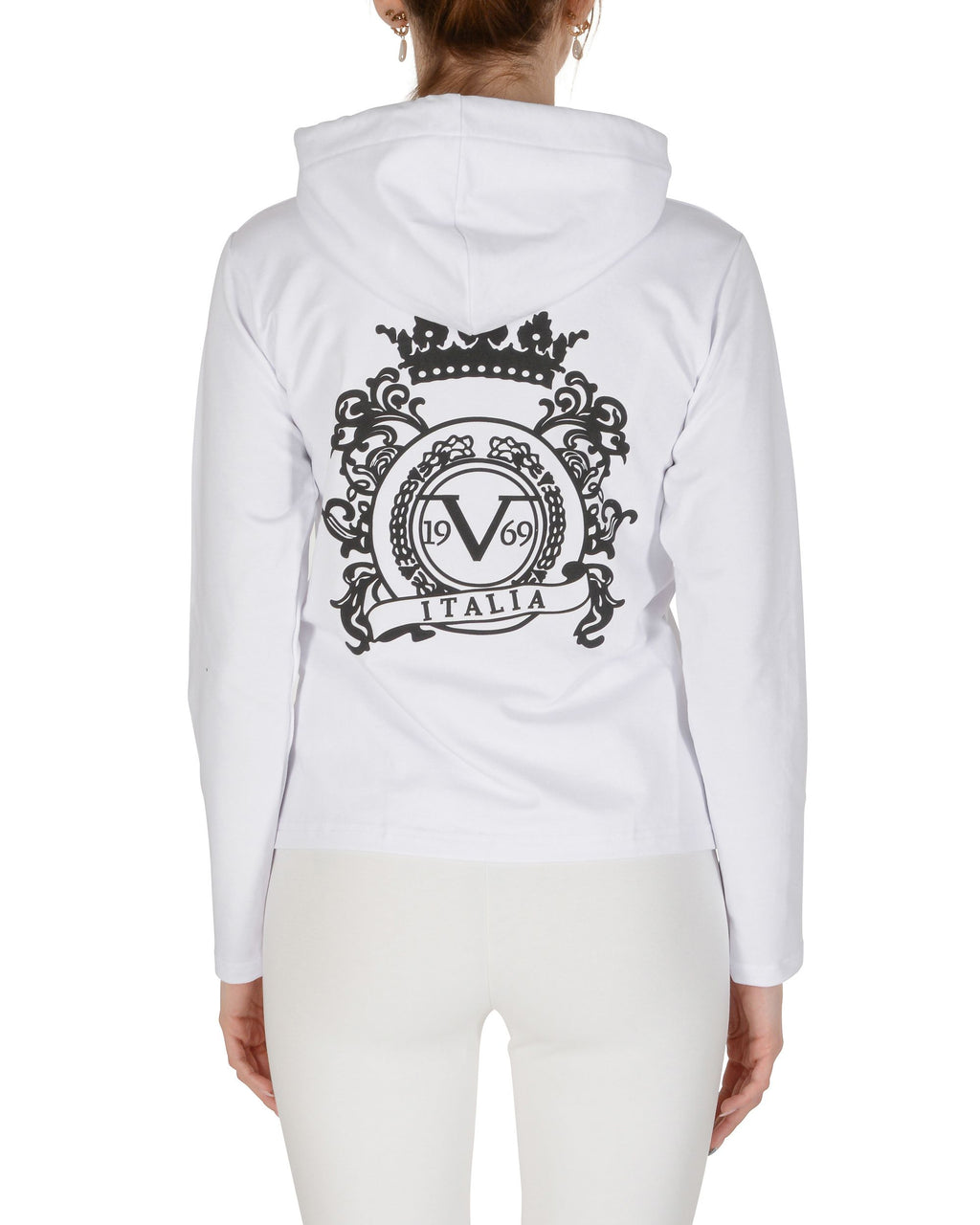 19V69 Italia Felpa con cappuccio da donna bianca ELEANA HOODIE WHITE