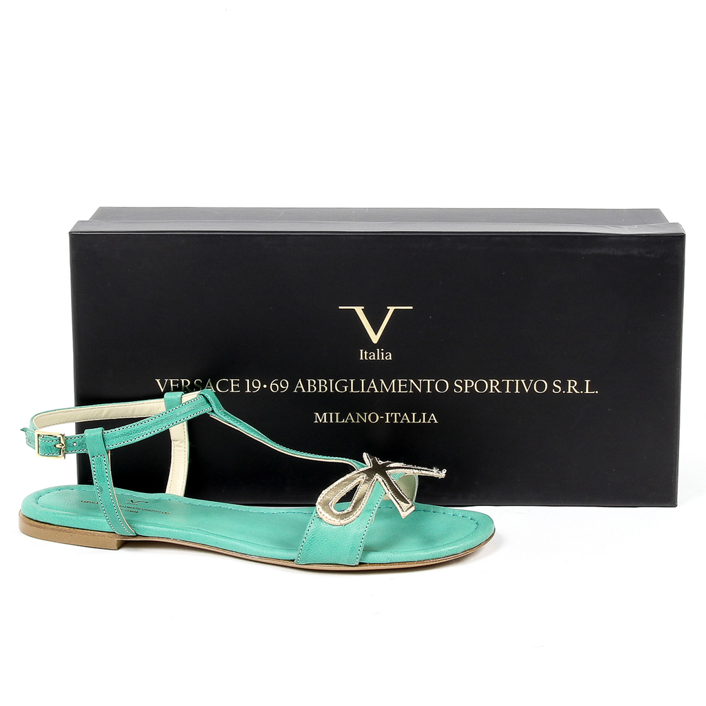 V 1969 Italia Sandalo piatto da donna verde LISA
