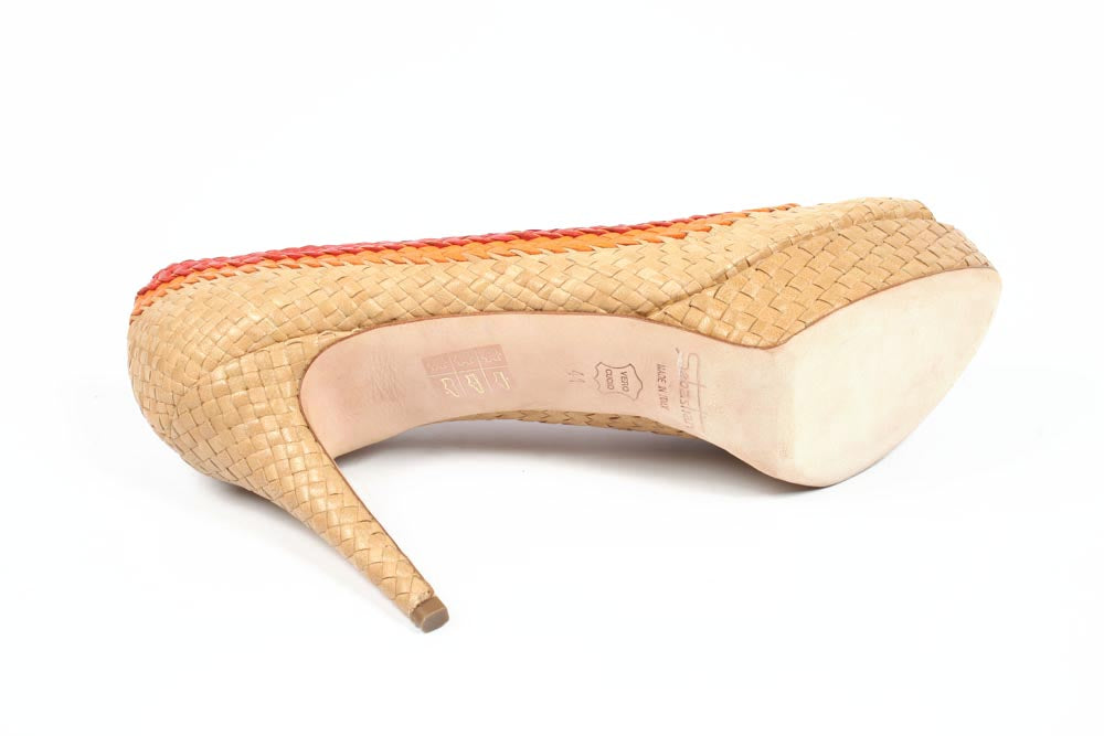 Décolleté donna Sebastian Milano punta aperta S5356 VAR.C CUOIO-CORALLO