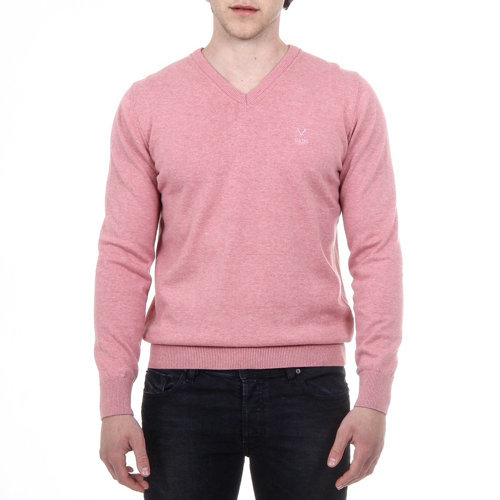 V 1969 Italia Maglione da uomo a maniche lunghe con scollo a V