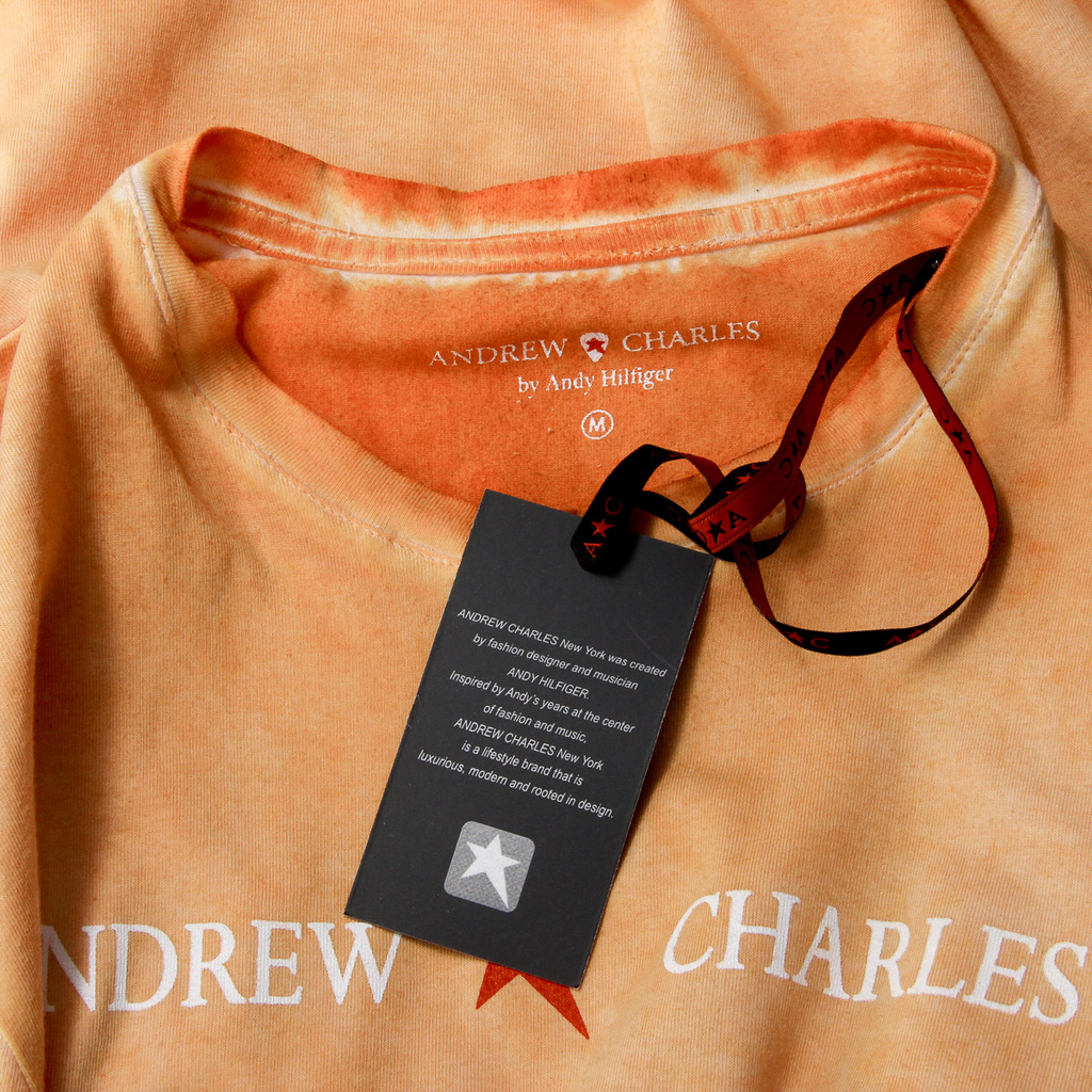 Andrew Charles T-shirt da uomo a maniche corte con scollo rotondo arancione KARITA