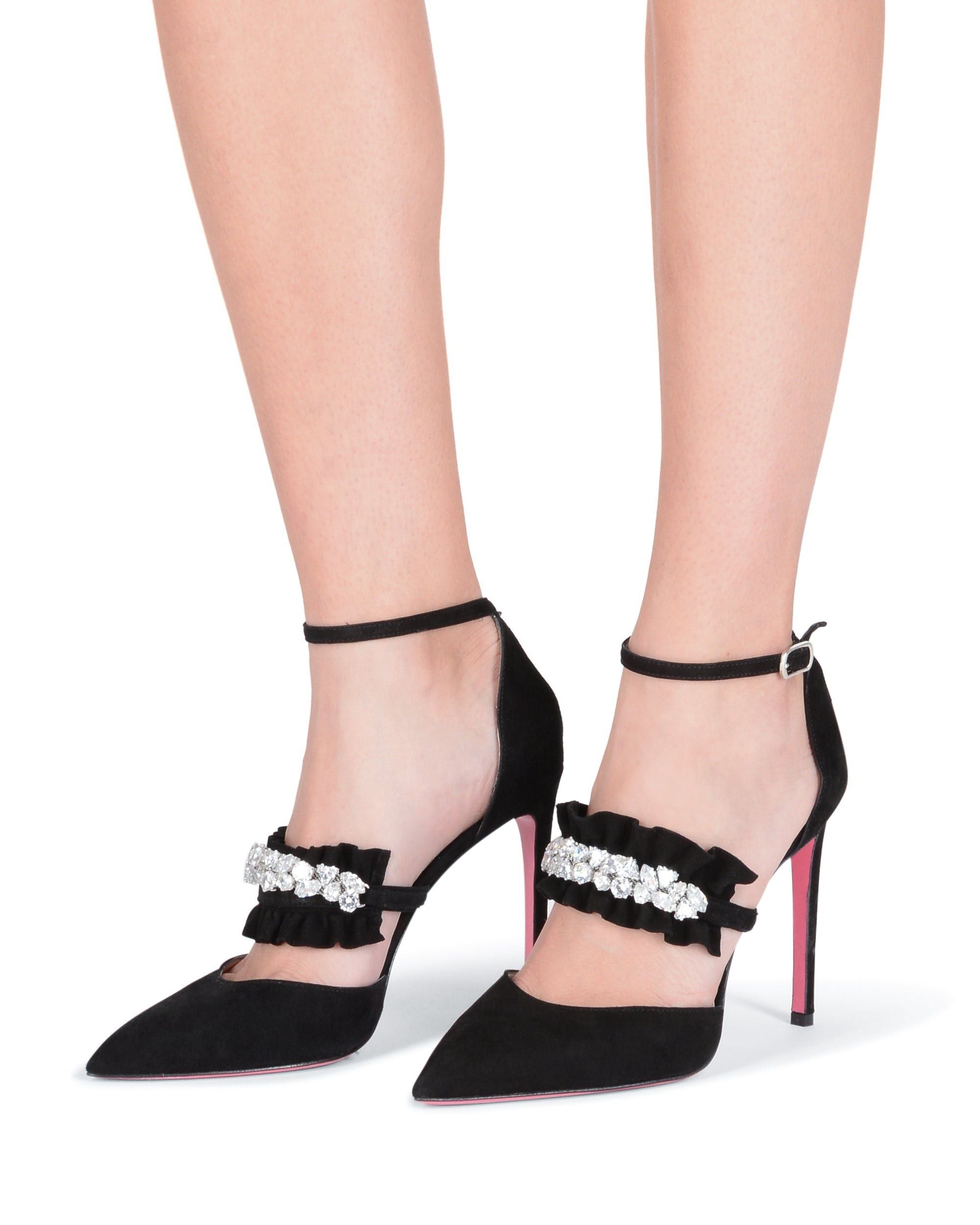 Décolleté Brilliant con cinturino alla caviglia, nere