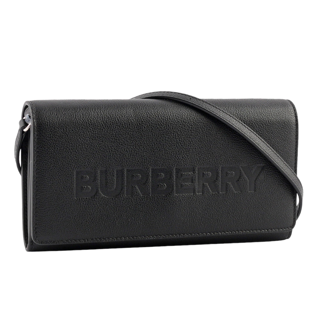 Borsa a tracolla in pelle Burberry Henley nera