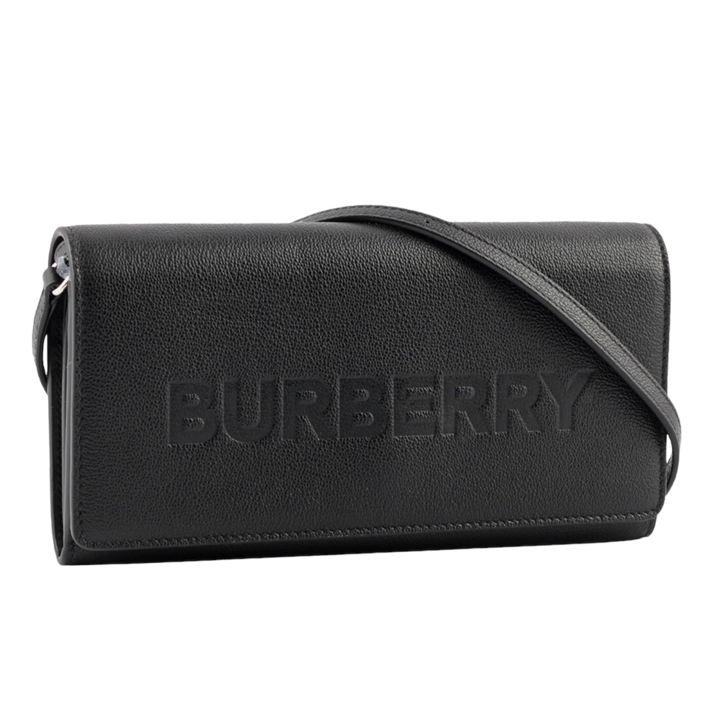 Borsa a tracolla in pelle Burberry Henley nera