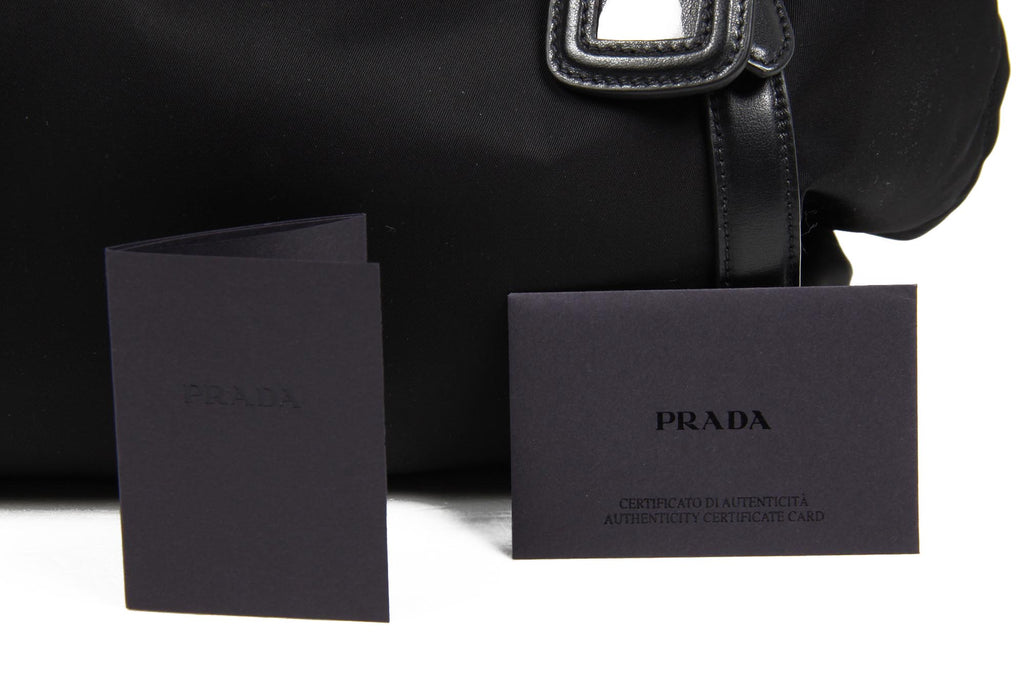 Prada Shopping Tote BR5116 Tessuto Morbido Vitello Nero