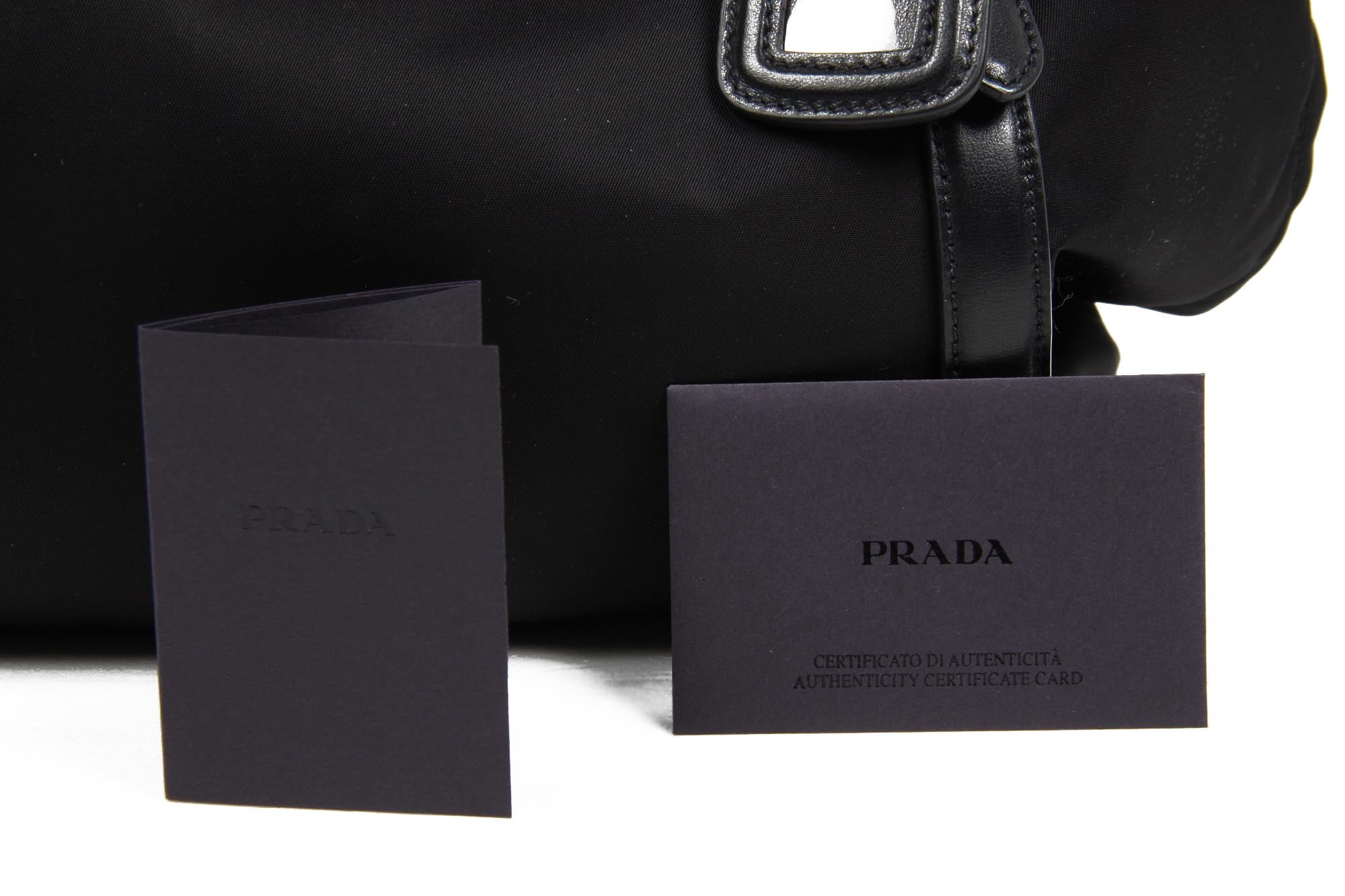 Prada Shopping Tote BR5116 Tessuto Morbido Vitello Nero