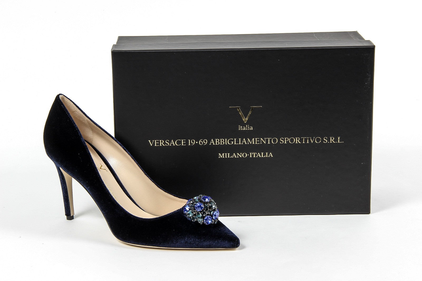 Décolleté da donna V 1969 Italia 3104104 VELLUTO BLU ROYAL
