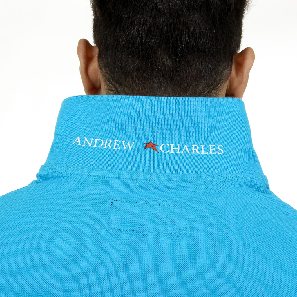 Andrew Charles Polo da uomo a maniche corte azzurro SEFU