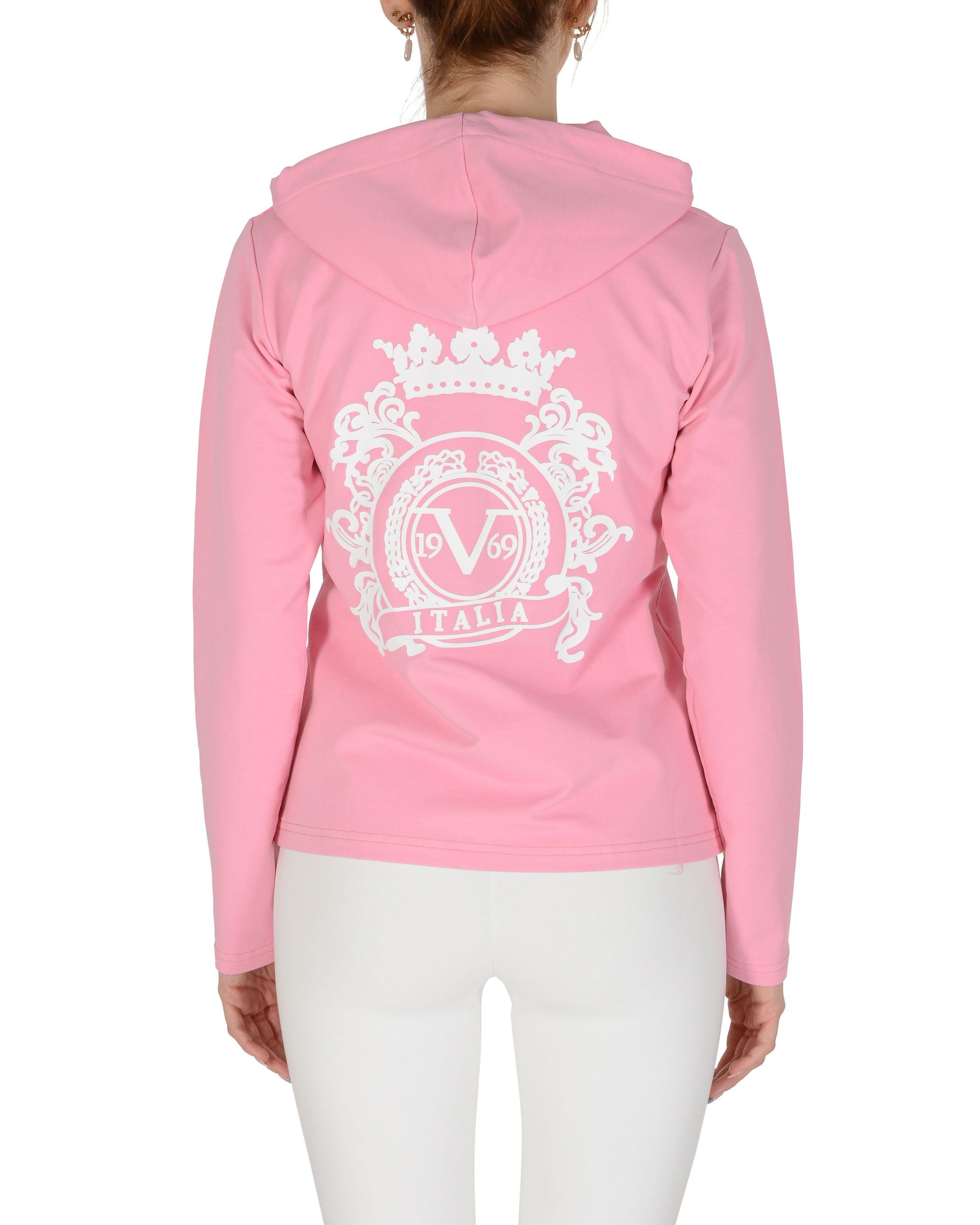 19V69 Italia Felpa con cappuccio da donna rosa ELEANA HOODIE ROSA