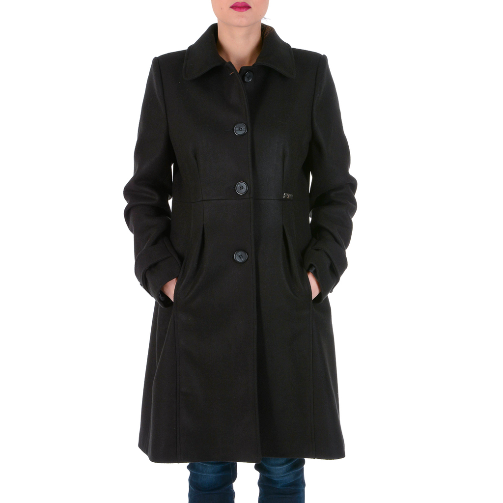 V 1969 Italia Cappotto da donna a maniche lunghe nero GAU