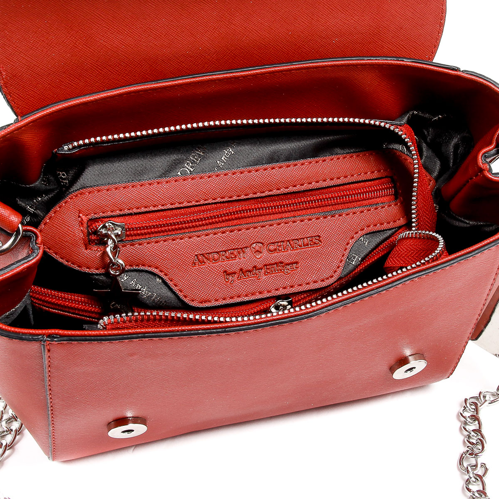 Borsa a mano da donna Andrew Charles rossa VERA