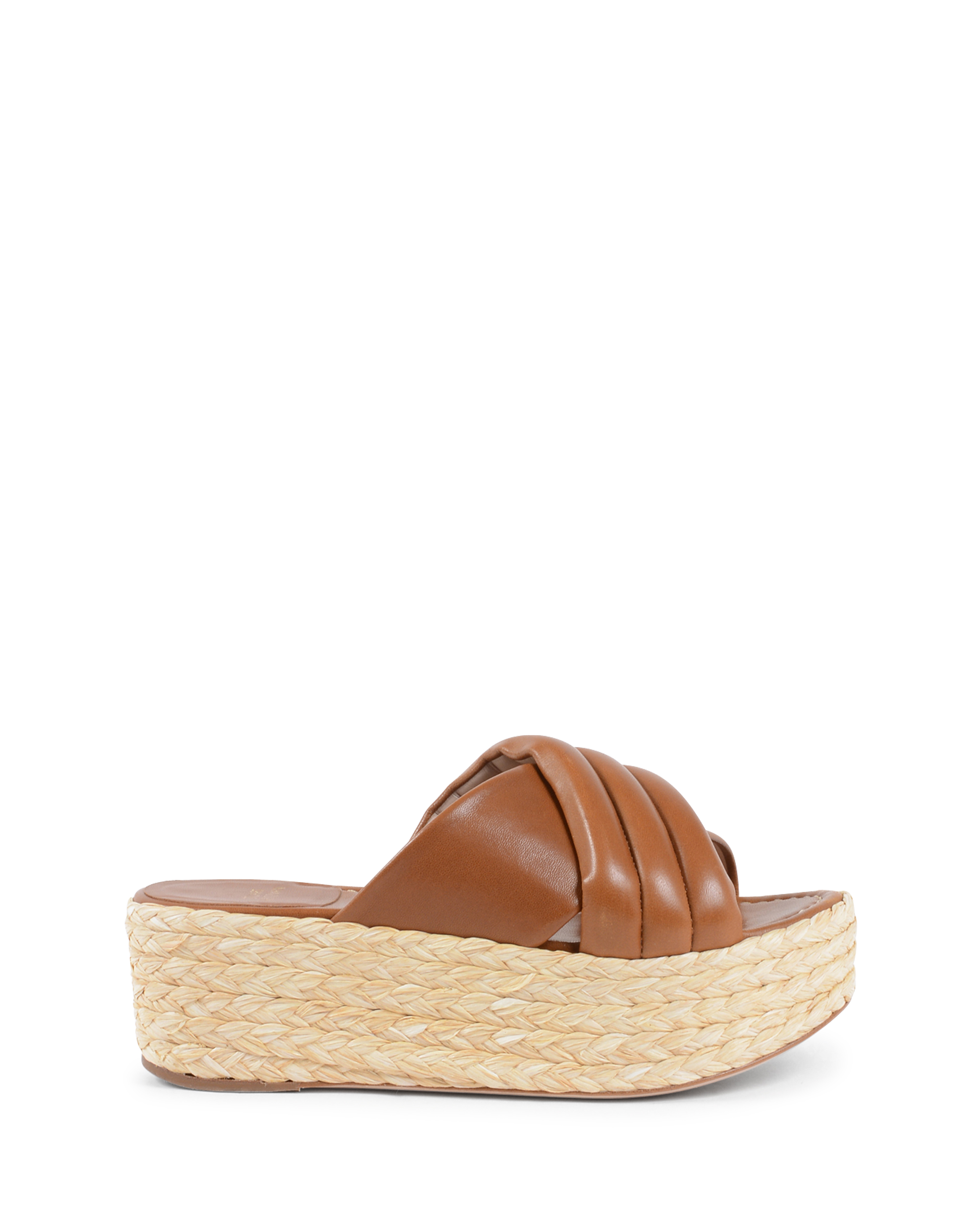 Sandalo con plateau da donna Stuart Weitzman color cuoio PUFFTOPRAFFIA