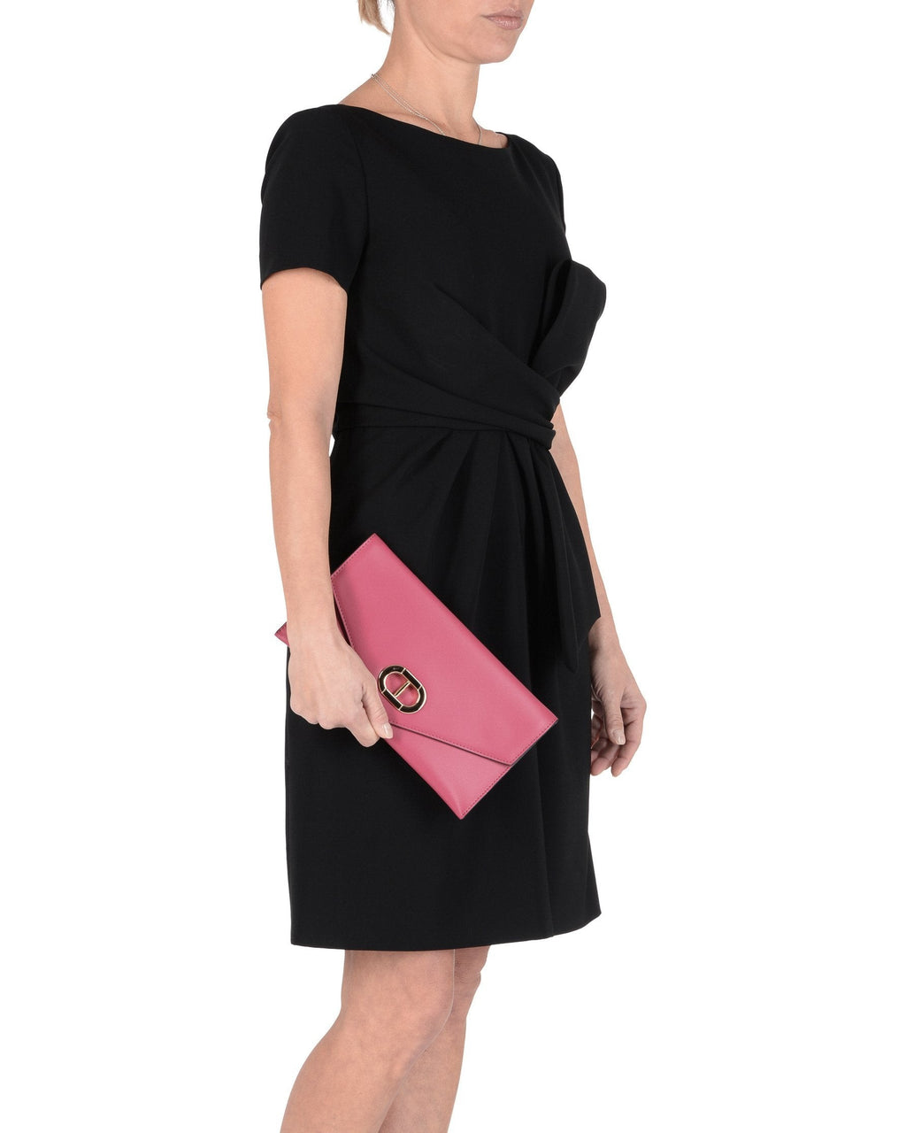 Pochette in pelle fucsia