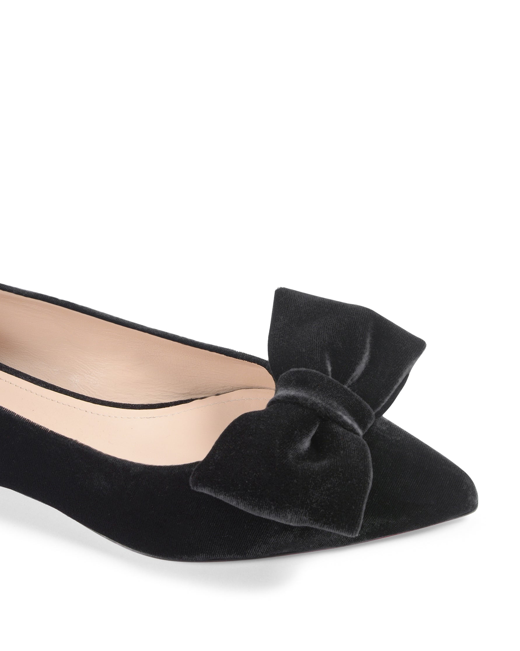 Ballerina in velluto con fiocco per bambini - Nero