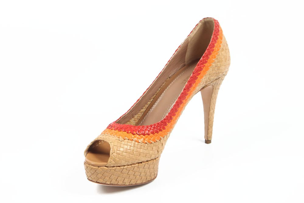 Décolleté donna Sebastian Milano punta aperta S5356 VAR.C CUOIO-CORALLO