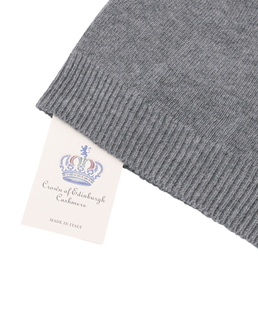Berretto in maglia semplice da donna in cashmere Crown of Edinburgh COE 0046 SMOG