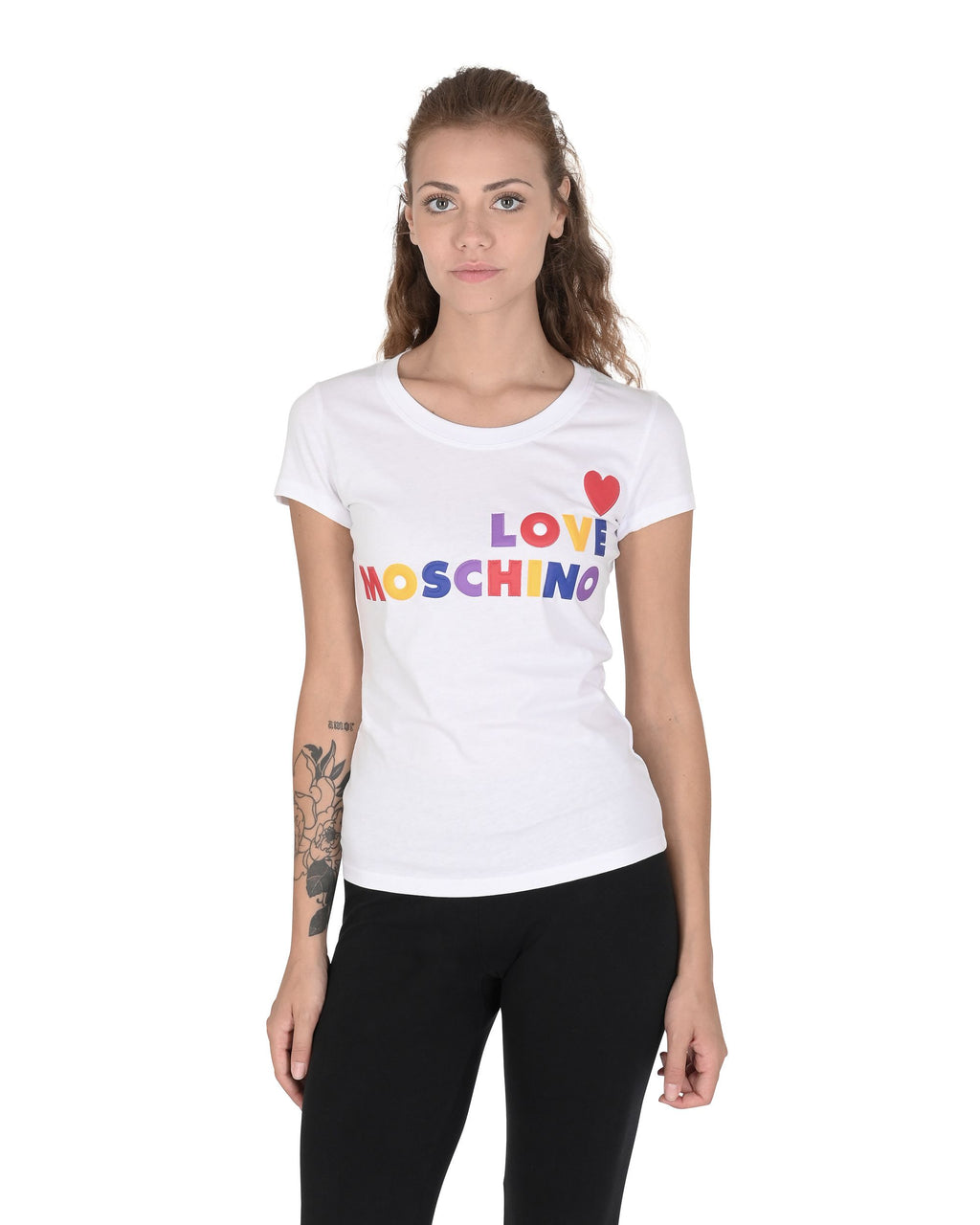 T-shirt da donna Love Moschino W 4 B19 5B M 4083 A00 BIANCO OTTICO